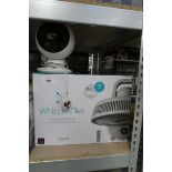 +VAT Boxed Duux smart portable fan together with a Woozoo table top fan