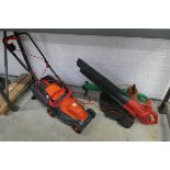 Sovereign electric lawnmower together with Sovereign electric leaf blower and electric strimmer