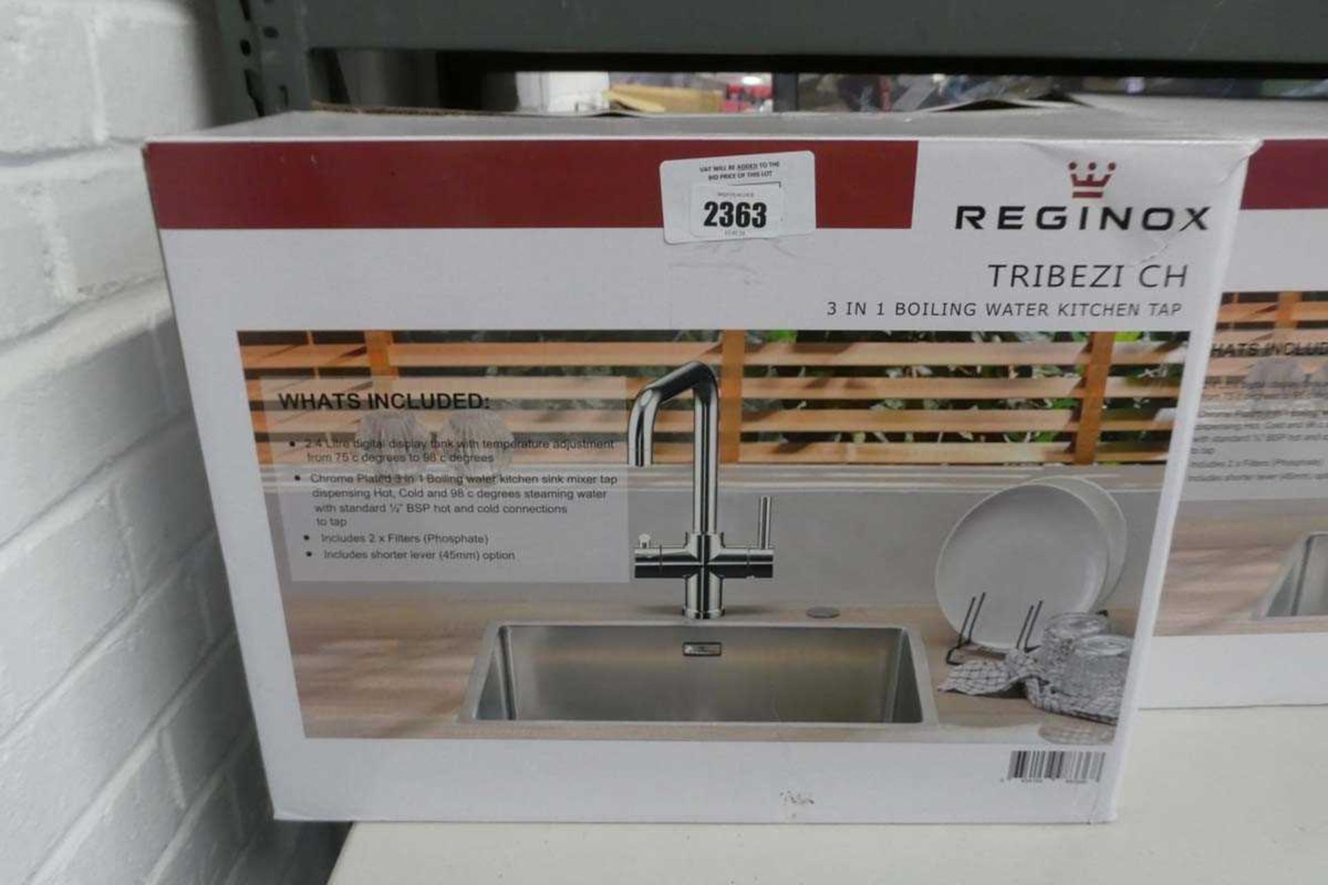 +VAT Boxed Reginox Tribezi ch 3 in 1 boiling water kitchen tap