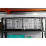 2 large black collapsible dog crates