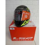 +VAT Boxed L52 motorcycle helmet in black, grey and green (size XXXL)