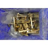 Crate containing qty of brass door handles