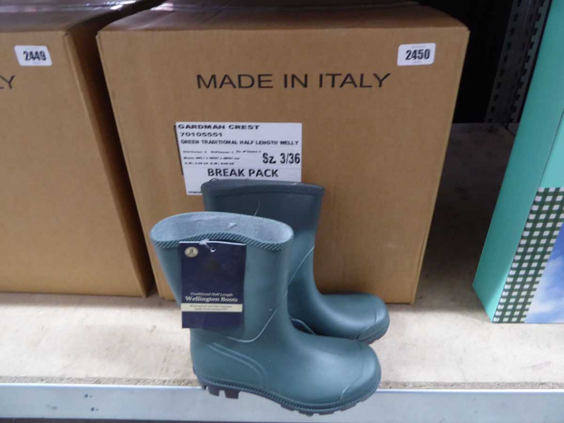 2 boxes containing 10 pairs of Kent & Stowe wellington boots size UK 3 - Image 2 of 2