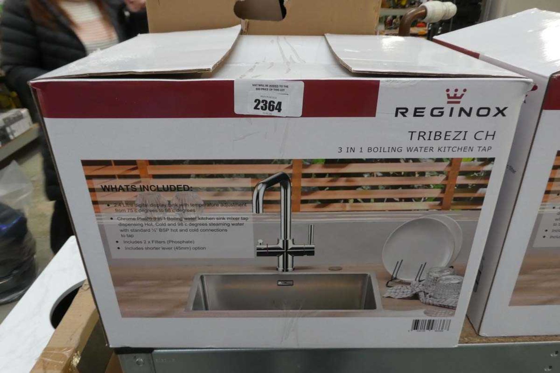 +VAT Boxed Reginox Tribezi ch 3 in 1 boiling water kitchen tap