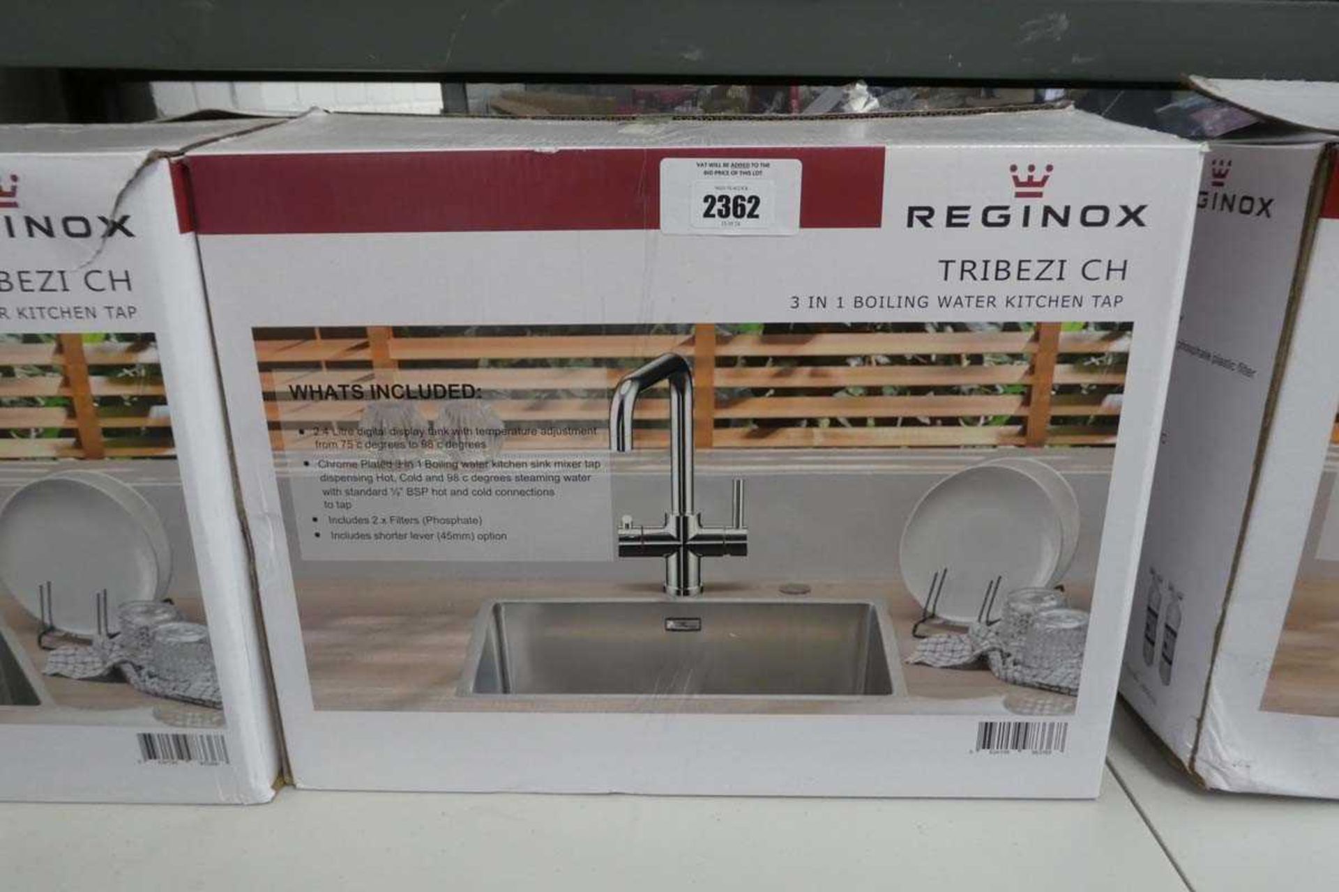 +VAT Boxed Reginox Tribezi ch 3 in 1 boiling water kitchen tap