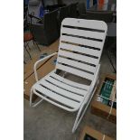 White aluminium framed garden rocking chair