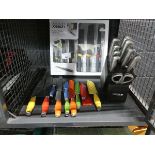 +VAT Cage containing Joseph Joseph knife set plus Sabatier knife set