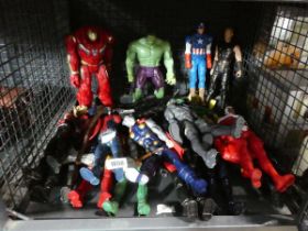 Various action figures including Thor, Captain America, Incredible Hulk and Iron Man
