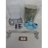 +VAT Various items incl. set of 4 cereal storage tubs with lids and labels, pedal bin, Comfify