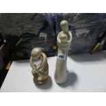 2 stone effect ornaments 'Mother and child'