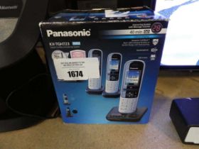 +VAT Panasonic digital cordless answering phones - model KX-TGH723