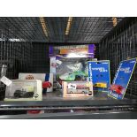 Cage containing various boxed Diecast vehicles by Dinky, Corgi etc.
