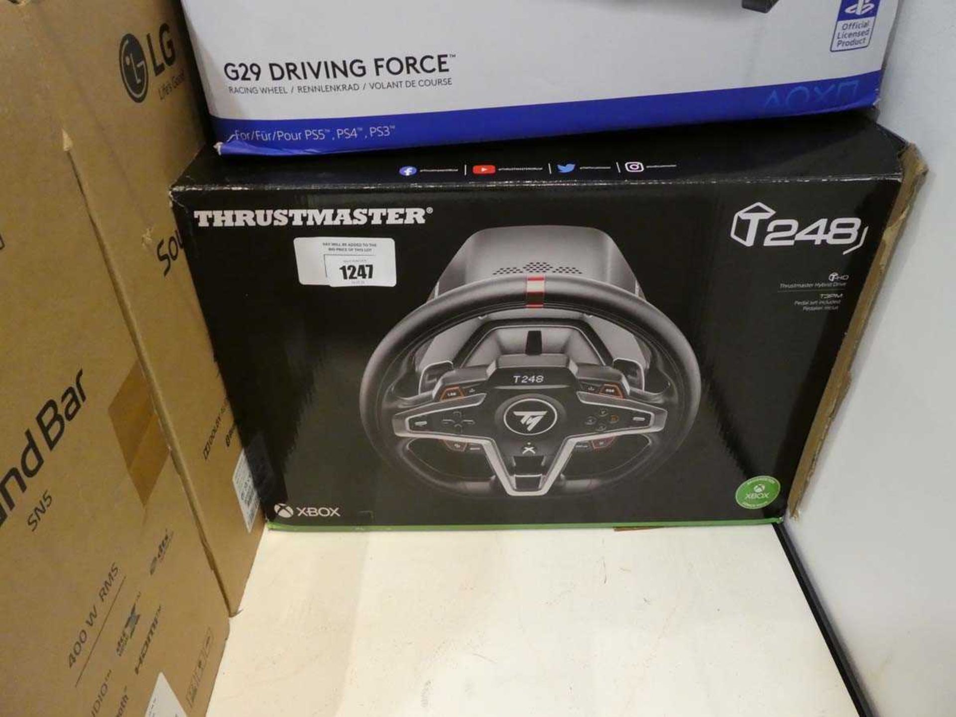 +VAT Thrustmaster T248 hybrid drive racing wheel and pedal set - boxed for Xbox