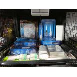 +VAT Cage containing electric toothbrushes, teeth whitening strip and pregnancy test kits