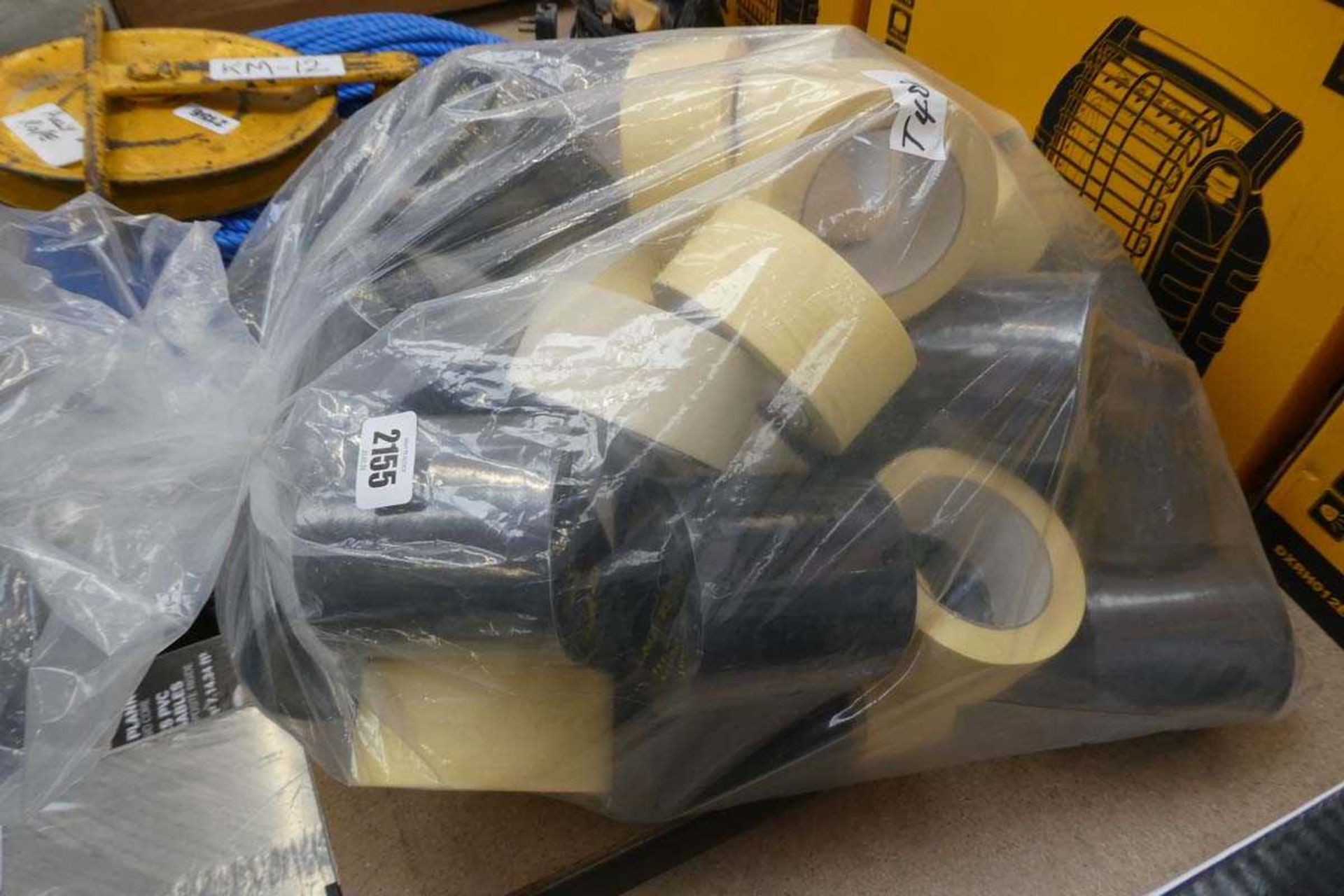 Bag containing a large quantity of mixed tape