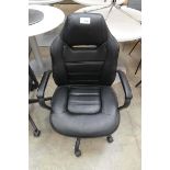 +VAT True Innovations black leatherette twin arm office chair on 5 star base