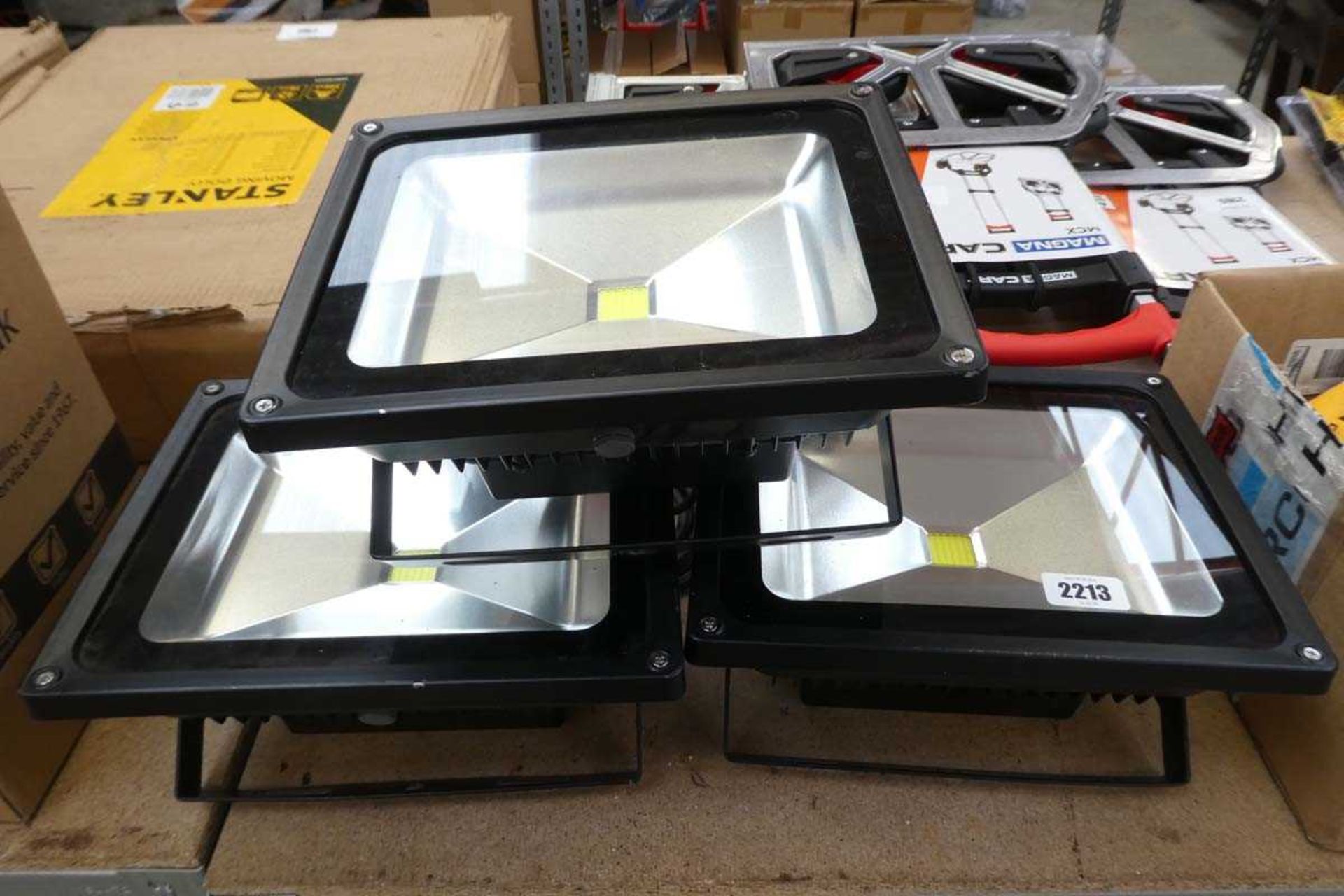 3 large LED floodlights