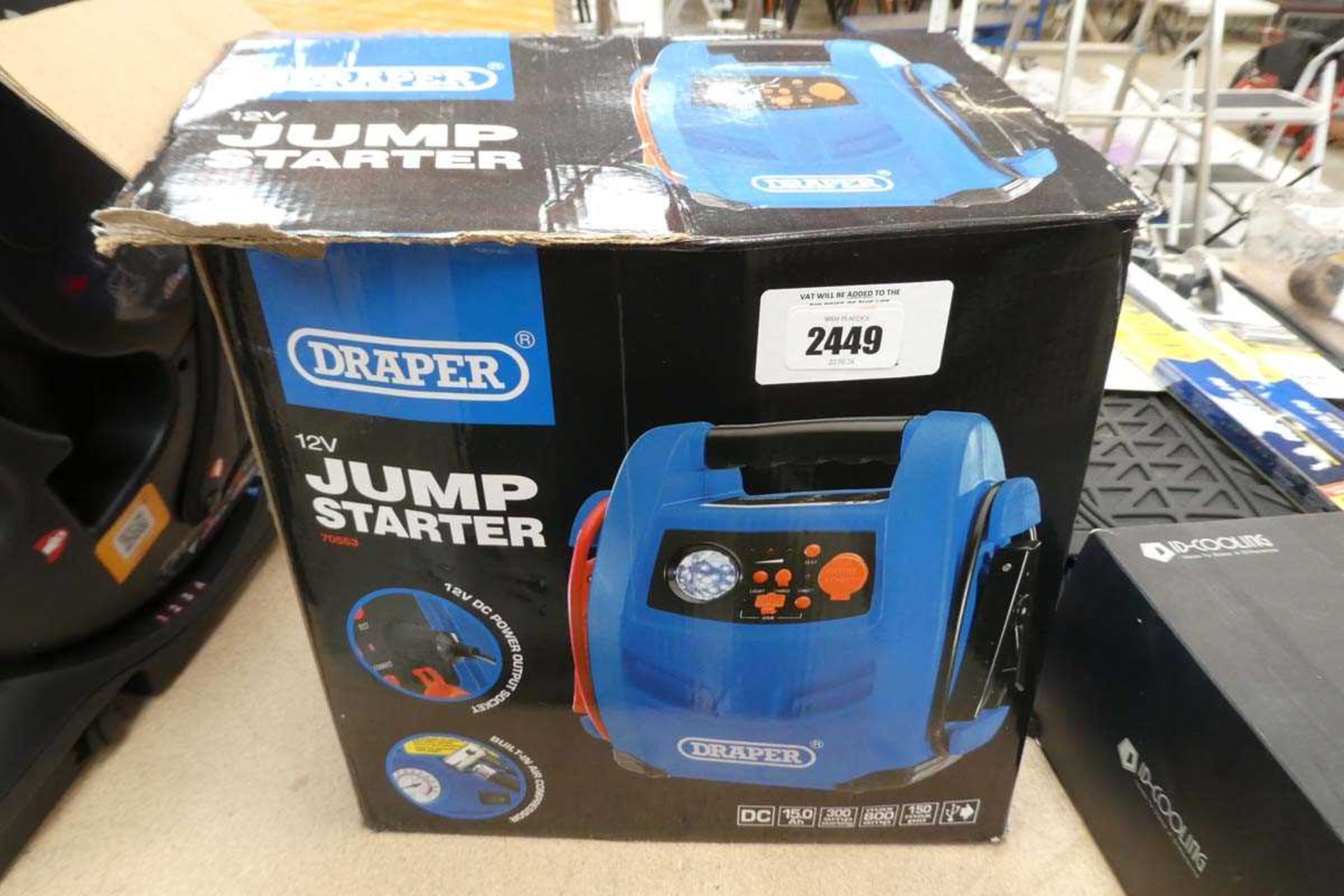 +VAT Draper 12v jump starter, boxed