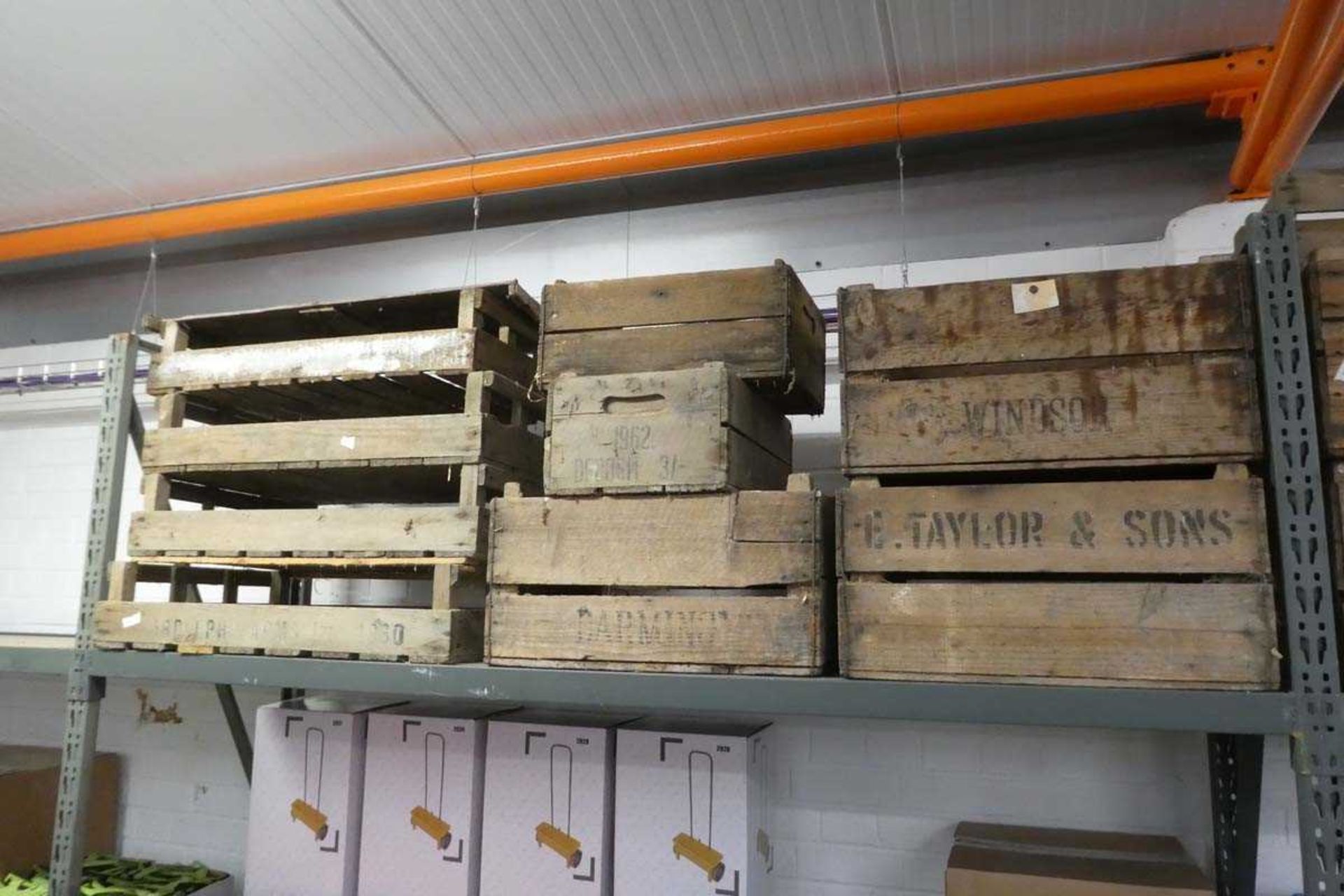 Large qty of vintage wooden fruit boxes initialised with locations such as London, Mansfield, Leeds, - Image 2 of 2