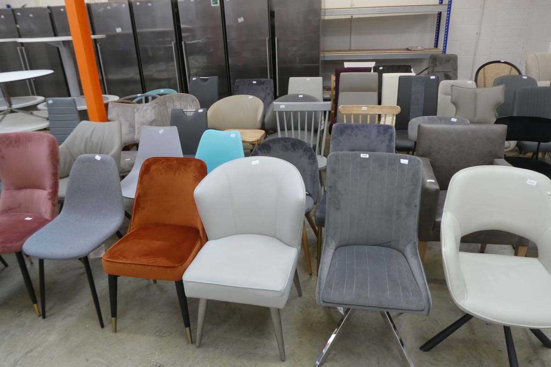 48 chairs in various forms, styles and colours