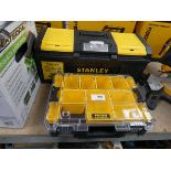 +VAT Stanley Fatmax screw organiser, together with a cased Stanley 60cm. 1 latch toolbox