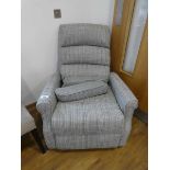 +VAT Modern grey check upholstered reclining easy chair