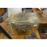 Brass coloured velvet lined box