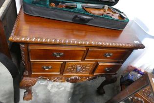 Cherry wood chest on stand