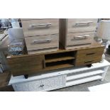 Modern rustic oak coloured entertainment stand