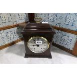 Edwardian mahogany cased mantle clock the movement marked Empire, made in England