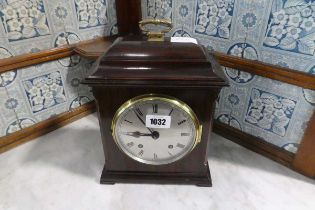 Edwardian mahogany cased mantle clock the movement marked Empire, made in England