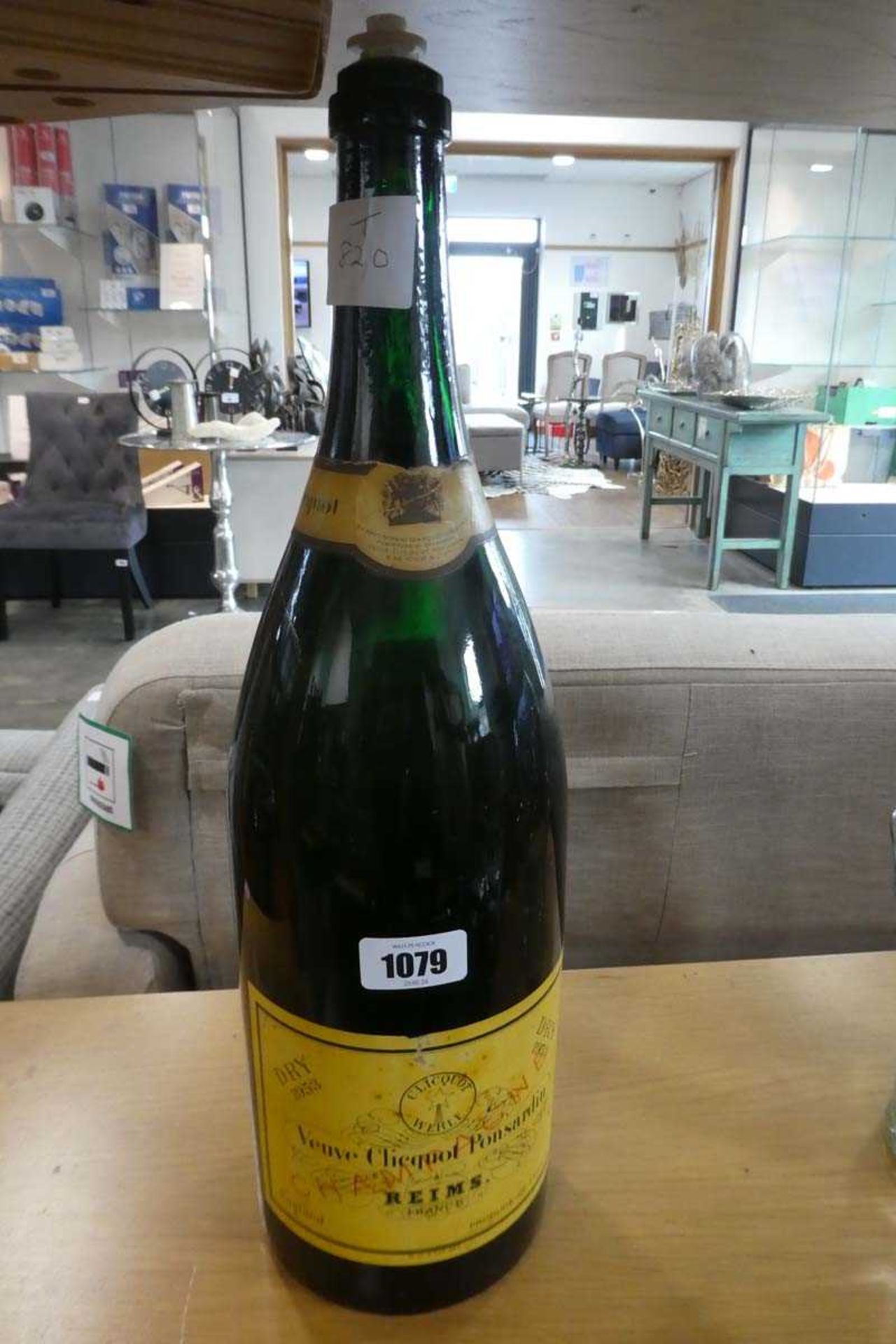 Large empty champagne bottle