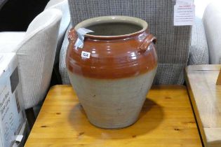 Large twin handled earthenware wine jar