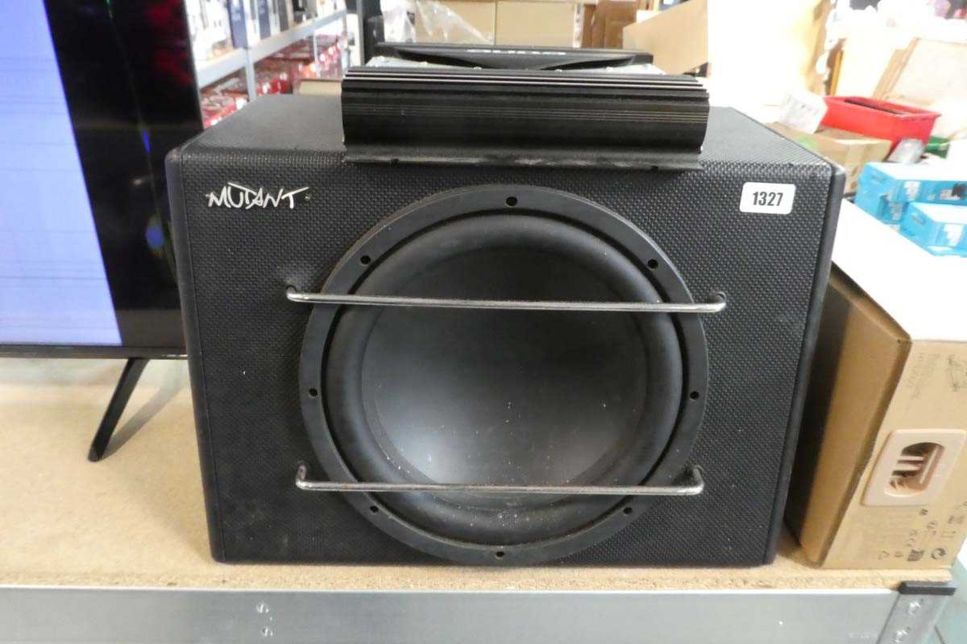 Mutant 12" car sub woofer with Auna 2 channel amplifier