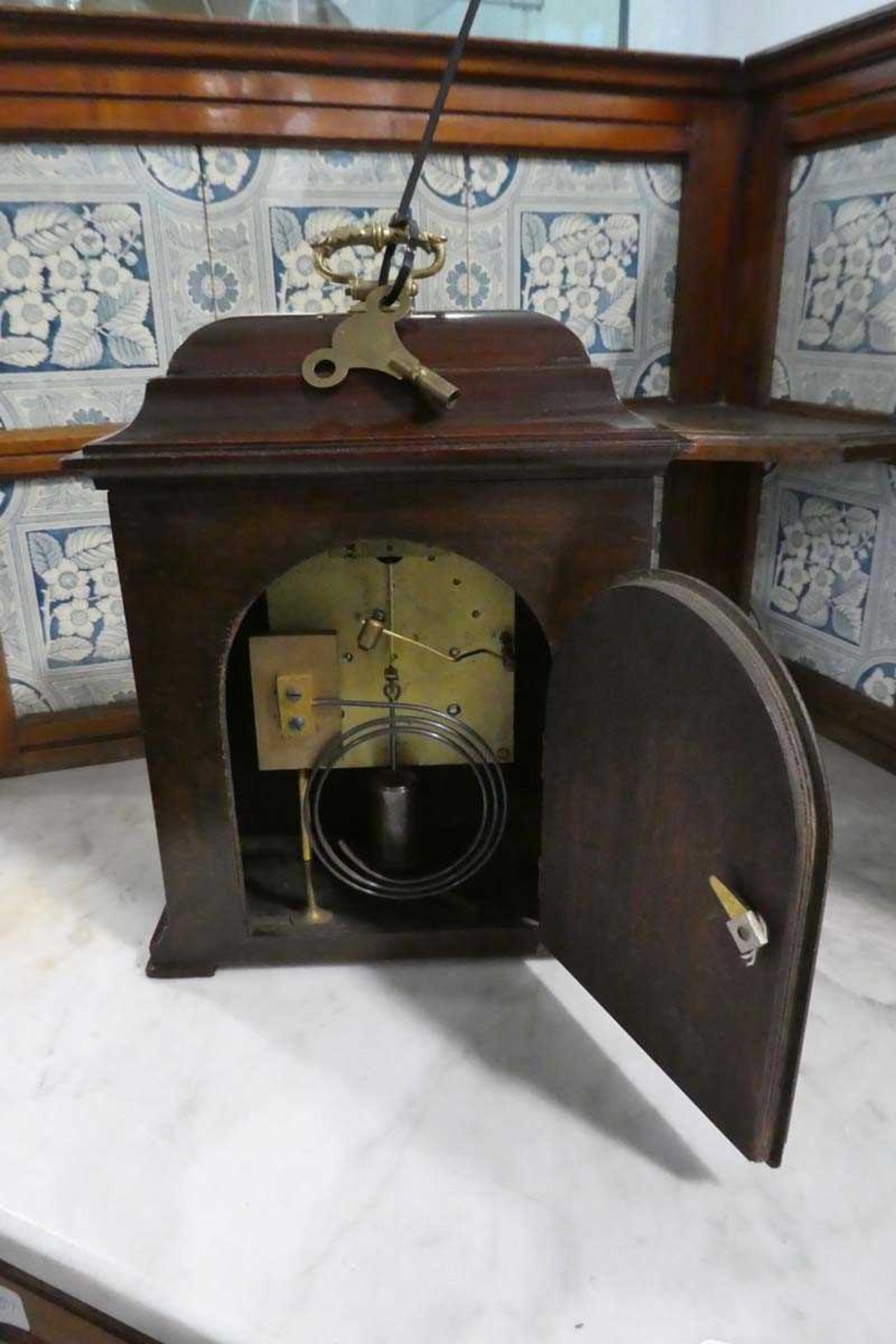 Edwardian mahogany cased mantle clock the movement marked Empire, made in England - Image 2 of 2