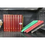 Cage containing vintage style books incl. Sylvia's Romance and The Book of Knowledge 1-8