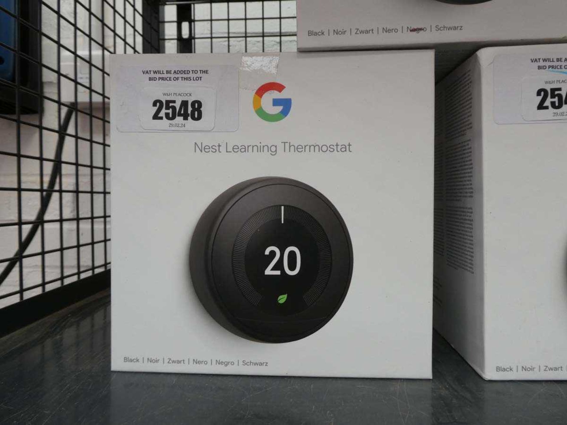 +VAT Google Nest learning thermostat (black model)