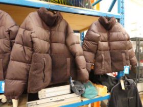 +VAT 2 ladies Columbia zip-up brown puffer jackets (size S & XL)