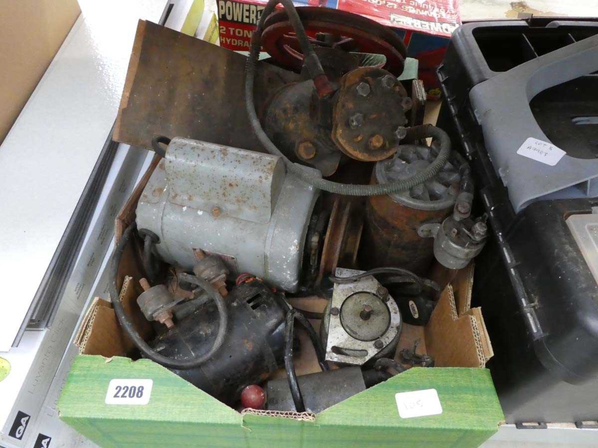 Box of various motors and engines
