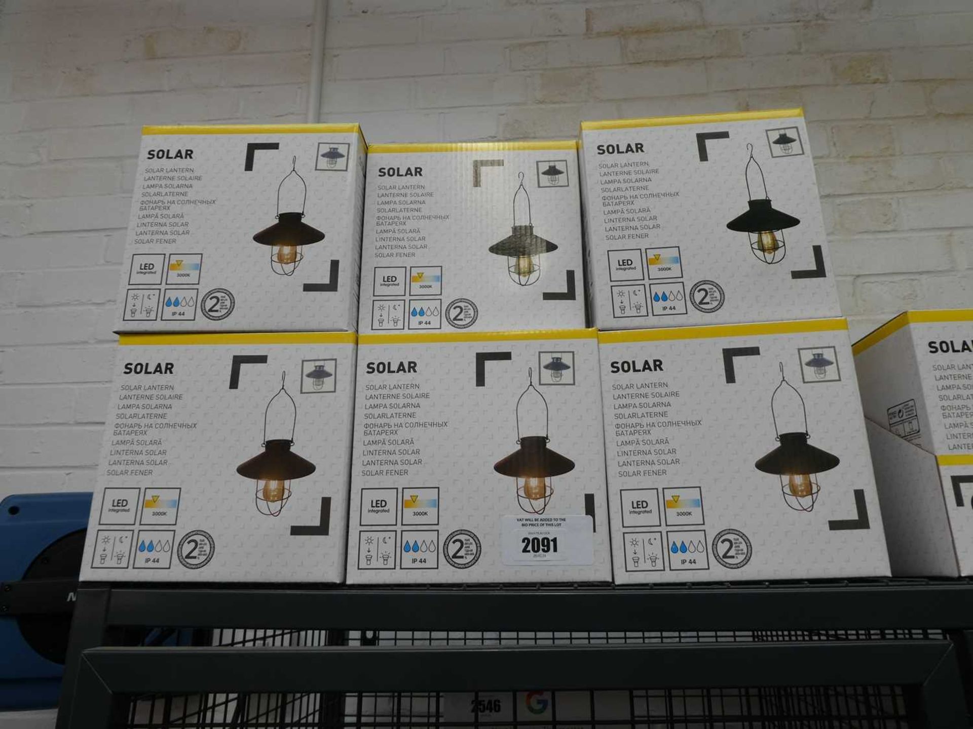 +VAT Set of 6 boxed outdoor solar lantern garden lights