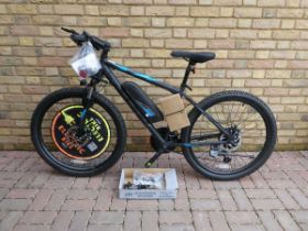 +VAT Transic 36v electric assistance black and blue mountain bike, with battery and charger