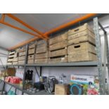 Large quantity of wooden fruit boxes, printed with various locations incl. Liverpool, Mansfield,