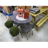 Wrought iron lattice style 3 piece outdoor garden bistro set