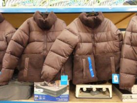 +VAT 2 ladies Columbia zip-up brown puffer jackets (size L)