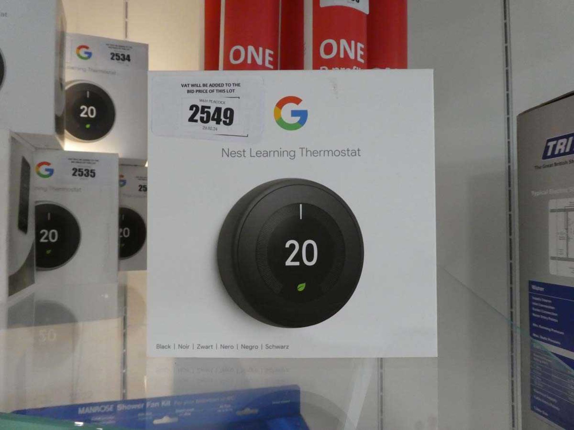 +VAT Google Nest learning thermostat (black model)