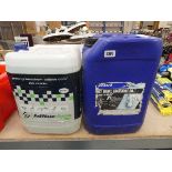 20L tub of AdBlue and 20L tub of Volvo VET brake transaxle oil