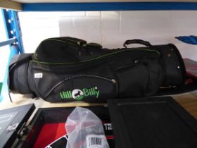 Hill Billy branded black and green golf bag