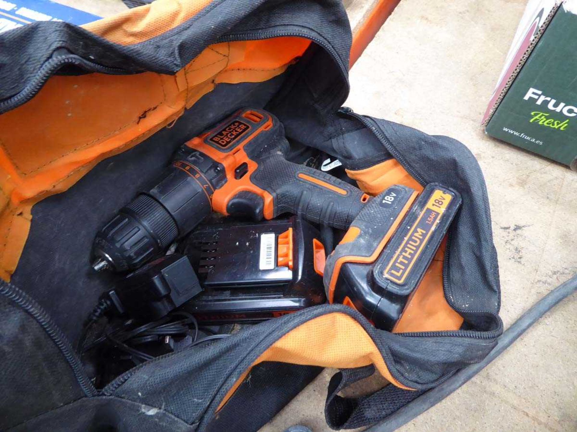 Black & Decker small battery drill with 2 batteries and charger