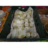 Box containing a qty of a Paragon floral pattern crockery