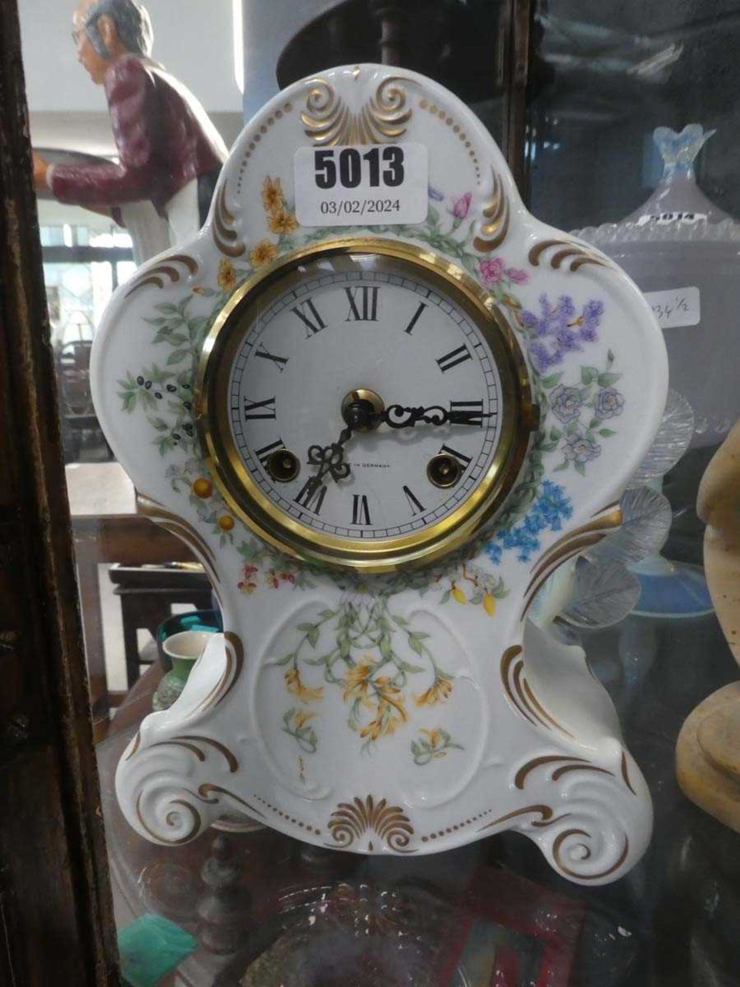 Floral patterned French clock